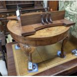 A Queen Anne revival circular walnut occasional table, diameter 60cm, height 40cm together with an