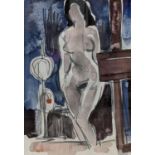 Sidney d'Horne Shepherd (1909-1993), watercolour, Standing female nude, 27 x 19cm