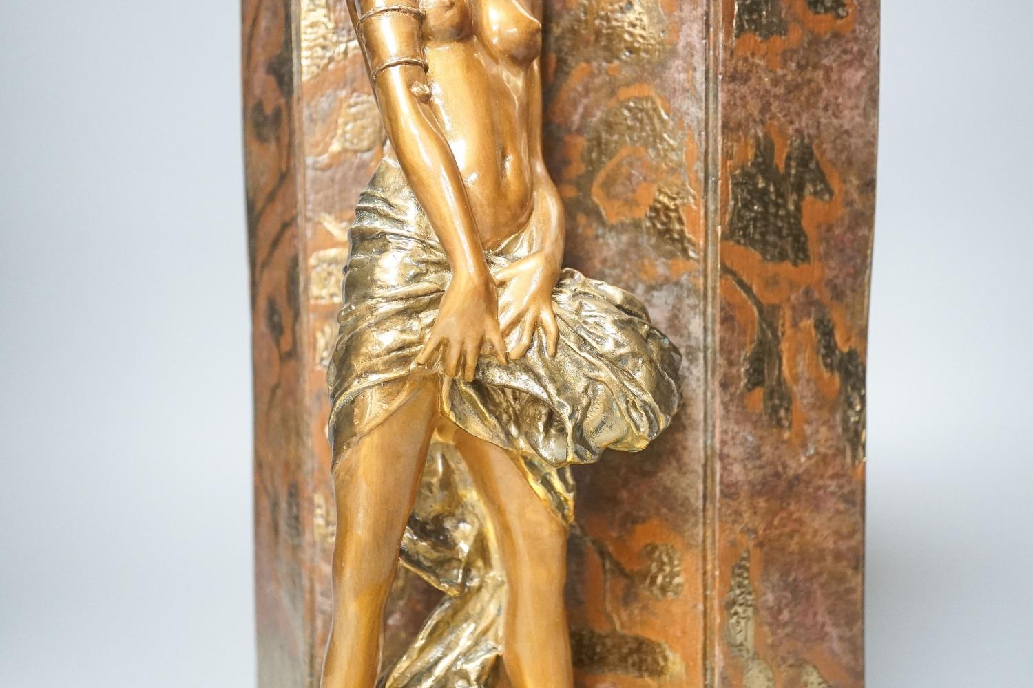 After Louis Icart a bronze sculpture, entitled “Masque Noir”, distributed by Rosenbaum Fine Art, - Image 4 of 4