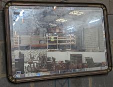 An Edwardian rectangular brass-framed mirror, width 82cm, height 56cm