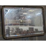 An Edwardian rectangular brass-framed mirror, width 82cm, height 56cm