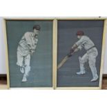 Albert Chevalier Tayler (1862-1925), pair of chromolithgraphs, The Cricketers: T. Hayward and W.