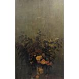19th century Continental School, oil on wooden panel, Still life of flowers in a vase,