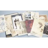 A collection of Victorian and later monochrome theatrical portrait photographs including signed