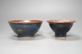 Two Chinese Henan type black glazed bowls, Qing dynasty 15.5cm
