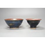 Two Chinese Henan type black glazed bowls, Qing dynasty 15.5cm