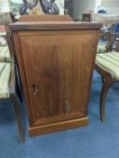 A pair of Chinese solid teak marble topped single door cupboards, width 48cm, depth 51cm, height