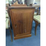 A pair of Chinese solid teak marble topped single door cupboards, width 48cm, depth 51cm, height