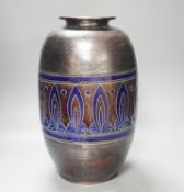 A late 19th century German stoneware ovoid vase 40cm