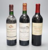 Twelve assorted bottles of wine including one Opus One, 1988, one Vosne Romanee, Jean Paul Selles,