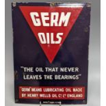 A Germ oils advertising enamel sign, 36x26cm