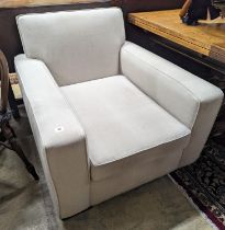 Kingcome furniture, Texas armchair in cream fabric, width 88cm, depth 98cm, height 82cm