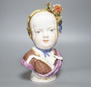 A Meissen porcelain bust of a Bourbon princess, late 19th century, 25cm