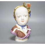 A Meissen porcelain bust of a Bourbon princess, late 19th century, 25cm