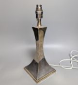 A George V silver lamp base, Hawksworth, Eyre Ltd, Sheffield, 1925, overall height 35cm.