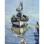 Michel Dureuil (1929-2011), oil on canvas, Mediterranean fishing boat, signed, 22 x 18cm