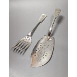 A matched pair of Victorian silver fish servers, Martin, Hall & Co, Sheffield, 1868 and Lawrence