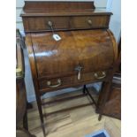 An Edwardian mahogany cylinder bureau, width 64cm, depth 45cm, height 110cm