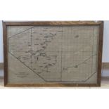 WWII Battle of Britain operations map, 1940, framed