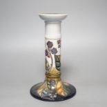 A Moorcroft bramble pattern candlestick 21cm