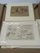 Jean Marchand (1883-1941), a group of assorted unframed works, drawings and watercolours, assorted