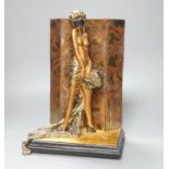 After Louis Icart a bronze sculpture, entitled “Masque Noir”, distributed by Rosenbaum Fine Art,