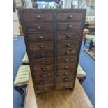 A Victorian pine 20 drawer collector's chest, width 31cm, depth 27cm, height 59cm