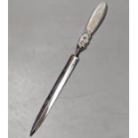 A 1960's? Georg Jensen sterling handled steel letter opener, 21.1cm.