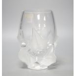 A modern Lalique glass vase 17cm