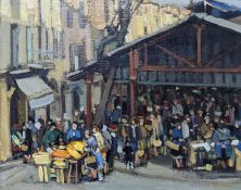 Michel Dureuil (1929-2011), oil on canvas, French market scene, signed, 32 x40cm