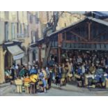 Michel Dureuil (1929-2011), oil on canvas, French market scene, signed, 32 x40cm