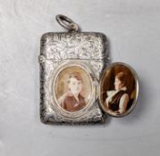 A late Victorian engraved silver vesta case with locket compartment, Abraham Meyer Blanckensee,