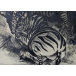 § Dame Laura Knight (1877-1970), etching, Zebras, signed in pencil, Upper Grosvenor Galleries