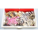 A quantity of mixed costume jewellery, including necklaces, rings etc.