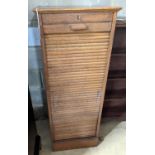An early 20th century oak tambour filing cabinet, width 49cm, depth 40cm, height 125cm