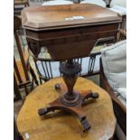 A William IV mahogany work table, width 44cm, depth 34cm, height 72cm