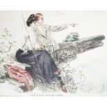 An album of Edwardian and later postcards and etchings including C Dana Gibson, pictorial Comedy,