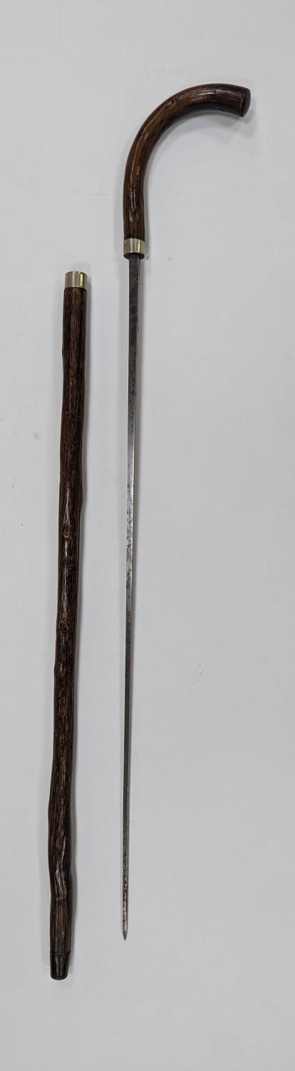 A 19th century sword stick with stiletto blade - Image 3 of 4