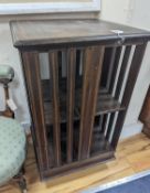 An Edwardian mahogany revolving bookcase, width 49cm, depth 49cm, height 81cm