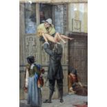 Frank William Warwick Topham. R.I., (1838-1924) watercolour, 'Rescued from the plague', inscribed