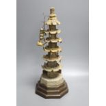 A Chinese soapstone model of a pagoda, early 20th century, 42cm