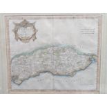 Robert Morden, coloured engraving, Map of Sussex, 35 x 42cm.