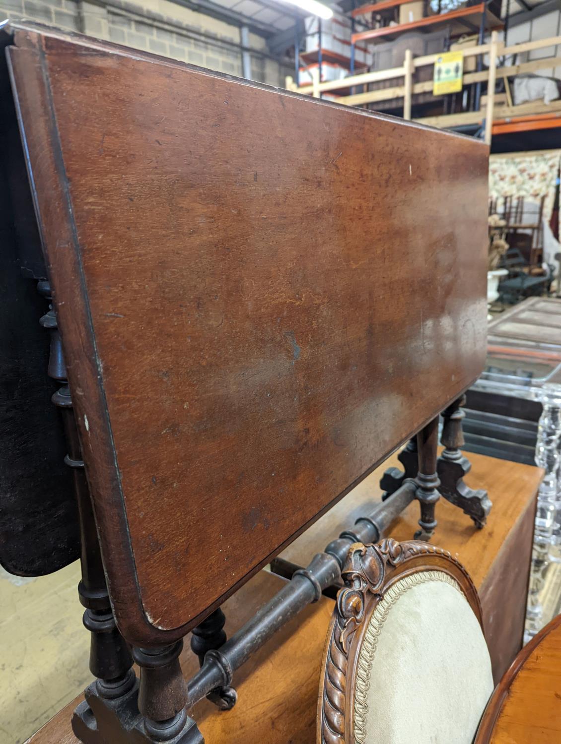 A Victorian mahogany Sutherland table, width 88cm, depth 16cm, height 74cm - Image 4 of 4