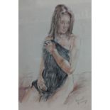 Franco Matania (1922-2006), pastel, Seated model, signed, 46 x 32cm