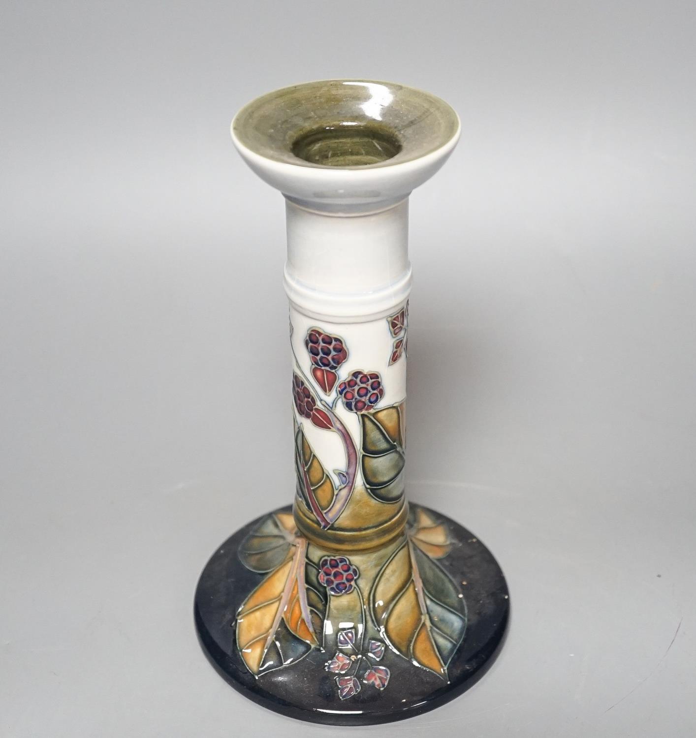 A Moorcroft bramble pattern candlestick 21cm - Image 4 of 4