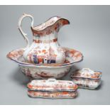 A Victorian ‘Real ironstone china’ toilet set