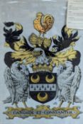 English School c.1900, eglomise glass panel depicting the arms of The Earl of Coventry, executed