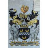 English School c.1900, eglomise glass panel depicting the arms of The Earl of Coventry, executed