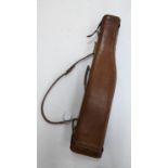 A leg of mutton shaped leather gun case