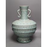 A large Chinese celadon glazed ‘Hundred Shou’ vase 41cm